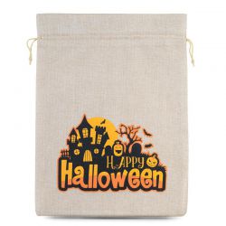 Halloween Burlap Bag (No.1) 30 x 40 cm - light natural Jute Bags