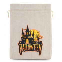 Halloween Burlap Bag (No.2) 30 x 40 cm - light natural Jute Bags