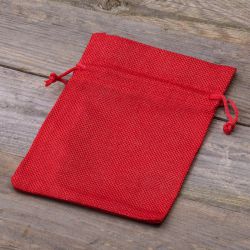 Burlap bags 12 x 15 cm - red Women's Day