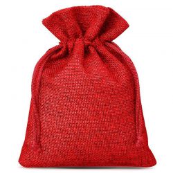 Burlap bags 12 x 15 cm - red Small bags 12x15 cm