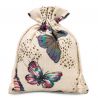 Pouch like linen with printing 15 x 20 cm - natural / butterfly Medium bags 15x20 cm