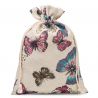 Bag like linen with printing 30 x 40 cm - natural / butterfly Large bags 30x40 cm
