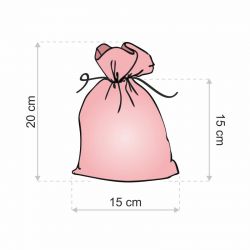 Pouch like linen with printing 15 x 20 cm - natural / pink flowers Lifehacks – clever ideas
