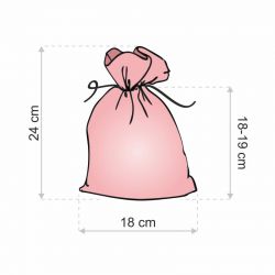 Pouch like linen with printing 18 x 24 cm - natural / pink flowers Lifehacks – clever ideas