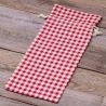 Pouch like linen with printing 16 x 37 cm - natural / red trellis For children