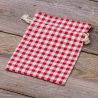 Pouch like linen with printing 15 x 20 cm - natural / red trellis For children