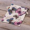 Pouch like linen with printing 15 x 20 cm - natural / butterfly For children