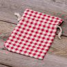 Pouches like linen with printing 13 x 18 cm - natural / red trellis On the move