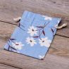 Pouches like linen with printing 13 x 18 cm - natural / blue flowers On the move