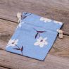 Pouches like linen with printing 12 x 15 cm - natural / blue flowers Linen Bags