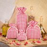 Pouches like linen with printing 10 x 13 cm - natural / red trellis Pet products
