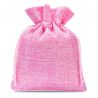 Burlap bags 13 x 18 cm - light pink Pink bags