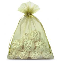 Organza bags 18 x 24 cm - olive green Fruit bags