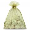 Organza bags 15 x 20 cm - olive green Green bags