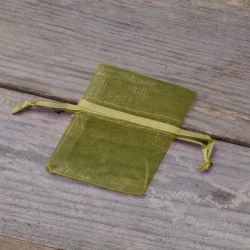 Organza bags 5 x 7 cm - olive green Valentine's Day