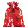 Burlap bag 18 x 24 cm - red / reindeer Christmas bag