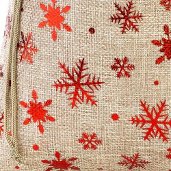 Burlap bag 8 cm x 10 cm - natural / stars Holidays and special occasions