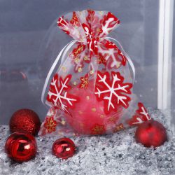 Organza bags 9 x 12 cm - Christmas / 1 Occasional bags