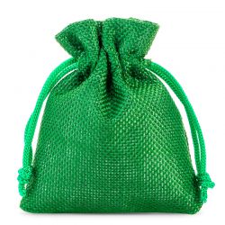 Burlap bags 9 x 12 cm - green Green bags