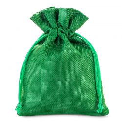 Burlap bags 13 x 18 cm - green Green bags