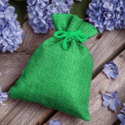 Burlap bags 15 x 20 cm - green For children