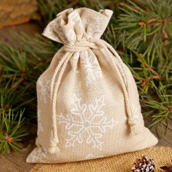 Pouches like linen with printing 13 x 18 cm - natural / snow All products
