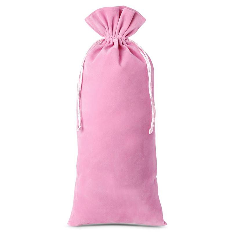 10 pcs Velvet pouches 11 x 20 cm - light pink