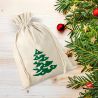 Bag like linen with printing 26 x 35 cm - natural / Christmas tree Printed organza bags