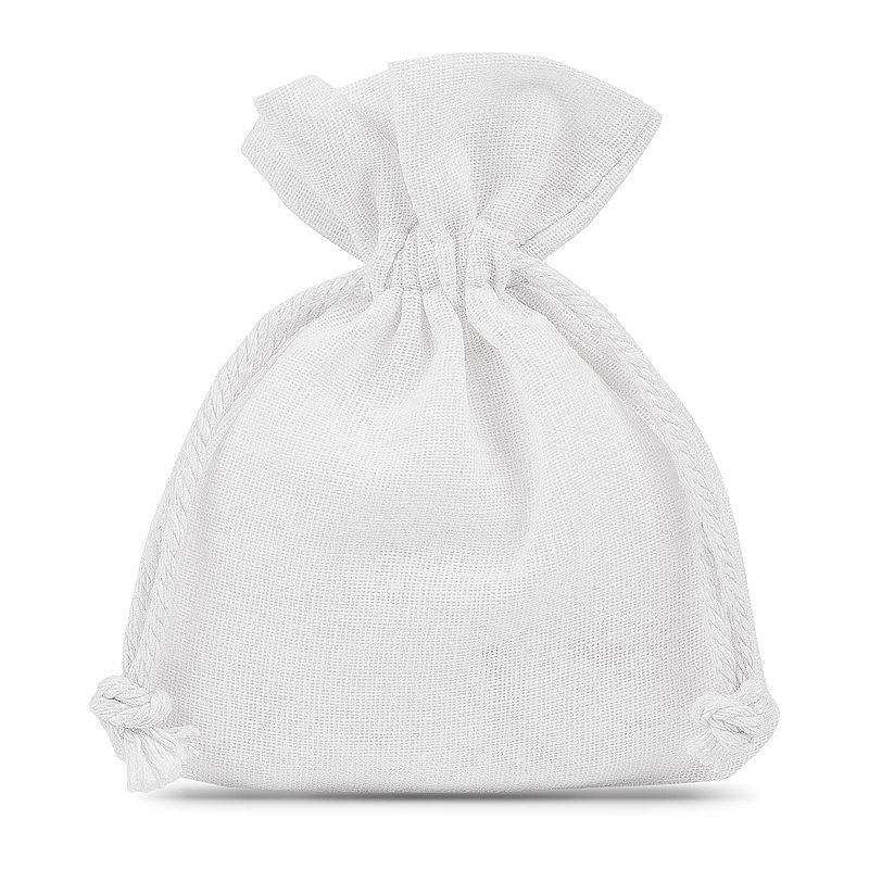 10 pcs Cotton pouches 8 x 10 cm - white