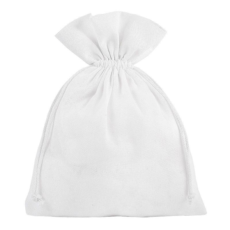 5 pcs Cotton pouches 18 x 24 cm - white