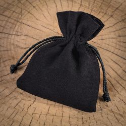 Cotton pouches 12 x 15 cm - black Black bags