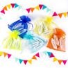 Organza bags, sized 12 x 15 cm - spring colour mix Multi-coloured bags