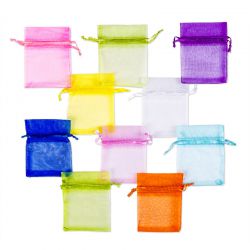 Organza bags, sized 7 x 9 cm - spring colour mix Home