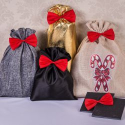 Fabric bows, sized 10 x 5 cm - red Industries & Packaging for...