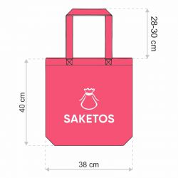 Cotton grocery tote bag 38 x 42 cm with long handles - red Hotel accessories