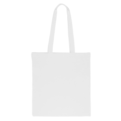 Cotton grocery tote bag 38 x 42 cm with long handles - white Cotton bags