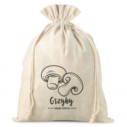 Bag like linen with printing 22 x 30 cm - for mushrooms Occasional bags