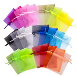Organza bags 16 x 37 cm - colour mix Multi-coloured bags