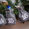 Grey Advent calendar jute pouches 12 x 15 cm + white numbers Holidays and special occasions
