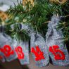 Grey Advent calendar jute pouches 12 x 15 cm + red numbers Holidays and special occasions