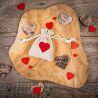 Bag like linens 9 x 12 cm - natural - heart Valentine's Day
