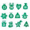 Numery samoprzylepne 1-24 - zielone MIX Christmas