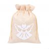 Burlap bags 18 x 24 cm - white angel Christmas bag