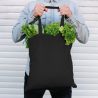 Cotton grocery tote bag 38 x 42 cm with long handles - black Shopping bags with handles