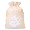 Jute bag 22 x 30 cm - white angel Christmas bag