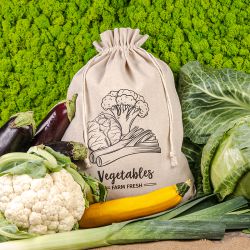 Bag like linen with printing 35 x 50 cm - for vegetables (EN) Shopping and kitchen storage solutions