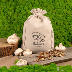 Bag like linen with printing 30 x 40 cm - for mushrooms Lifehacks – clever ideas