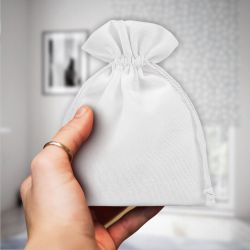 Cotton pouches 6 x 8 cm - white White bags