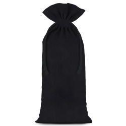 Cotton pouches 16 x 37 cm - black Black bags