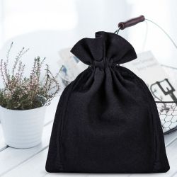 Cotton bags 22 x 30 cm - black Large bags 22x30 cm